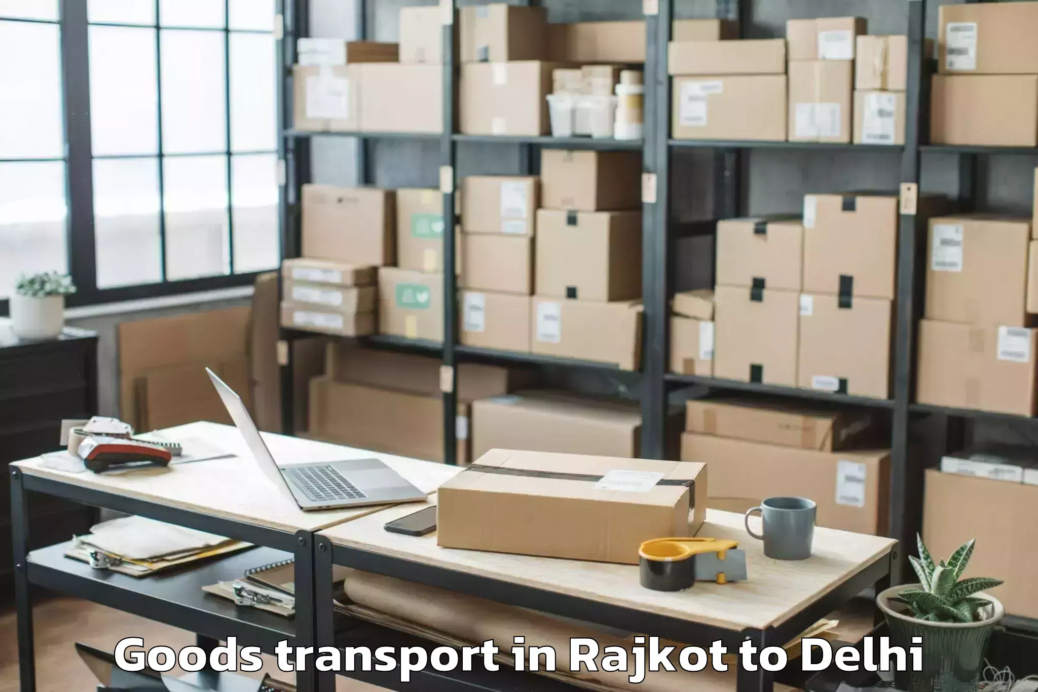 Hassle-Free Rajkot to Rajouri Garden Goods Transport